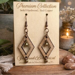 Dangle Earrings wood laser cut
