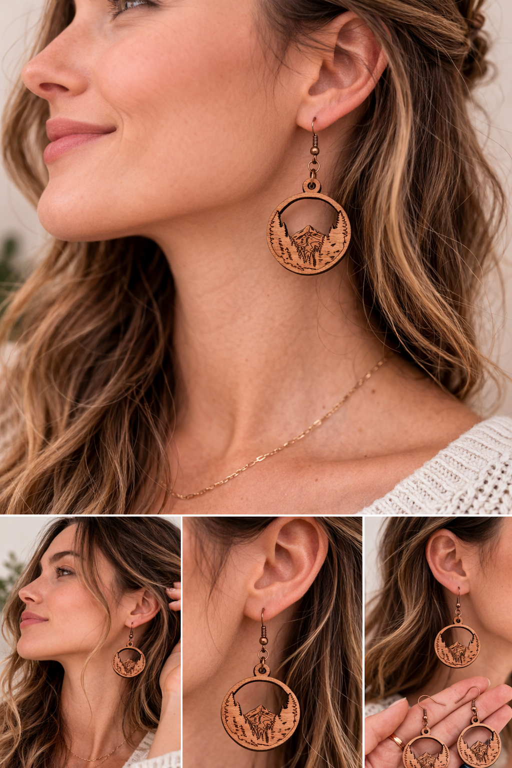 Mount Ranier Engraved Earrings