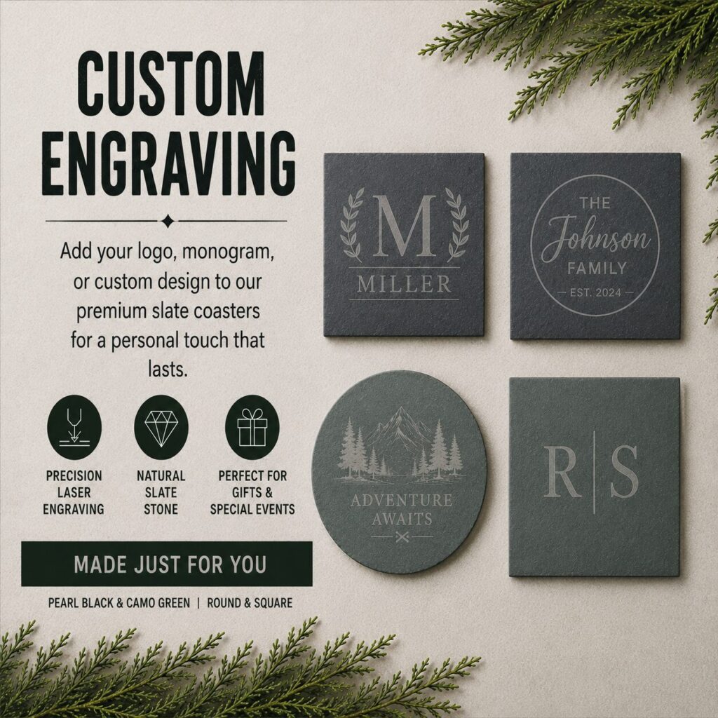 Custom Slate Engraved Coasters