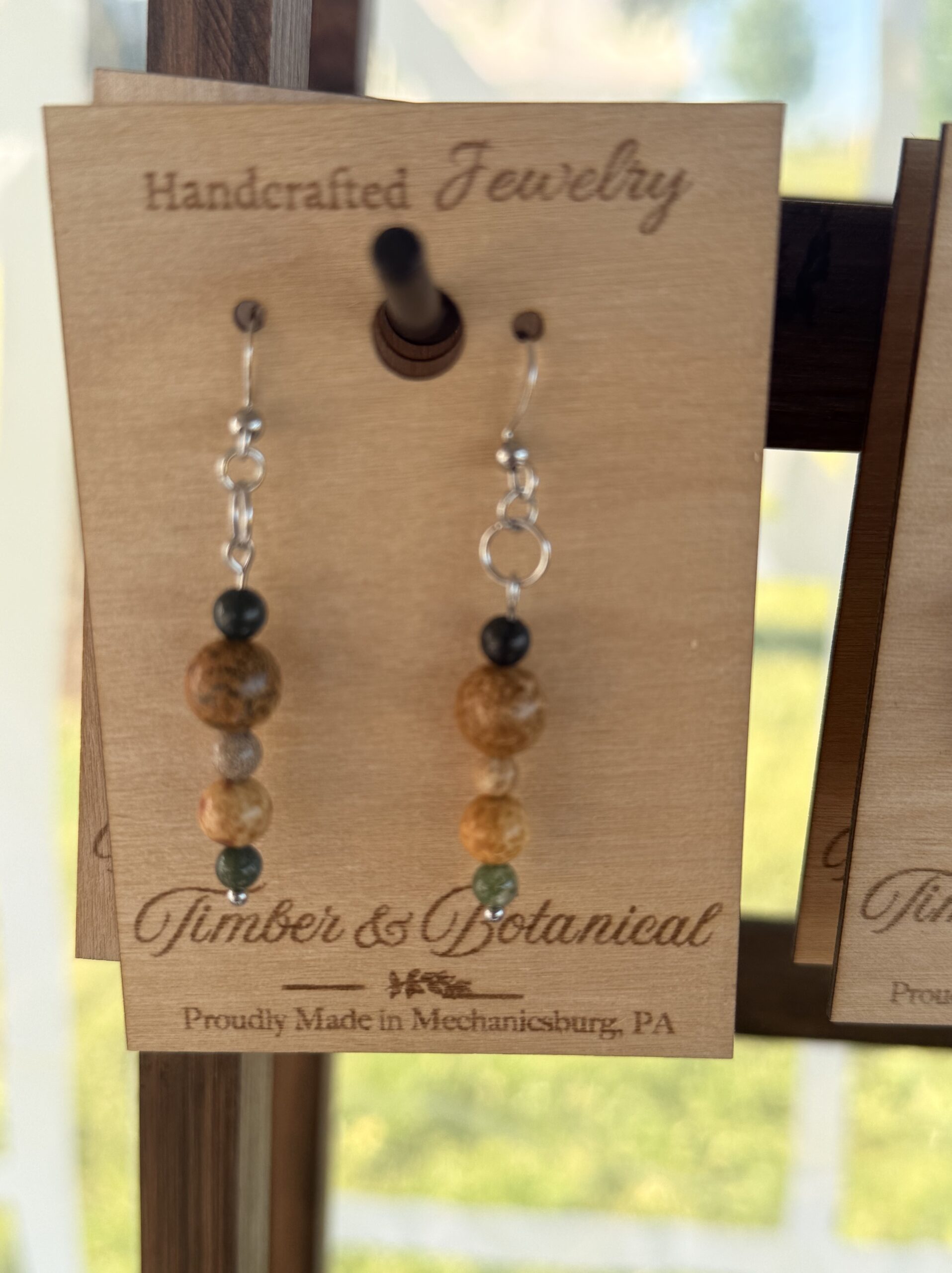 Earth Tone Beaded Earrings for Women | Handmade Neutral Dangle Earrings | Boho Stone Bead Jewelry | Lightweight Artisan Earrings