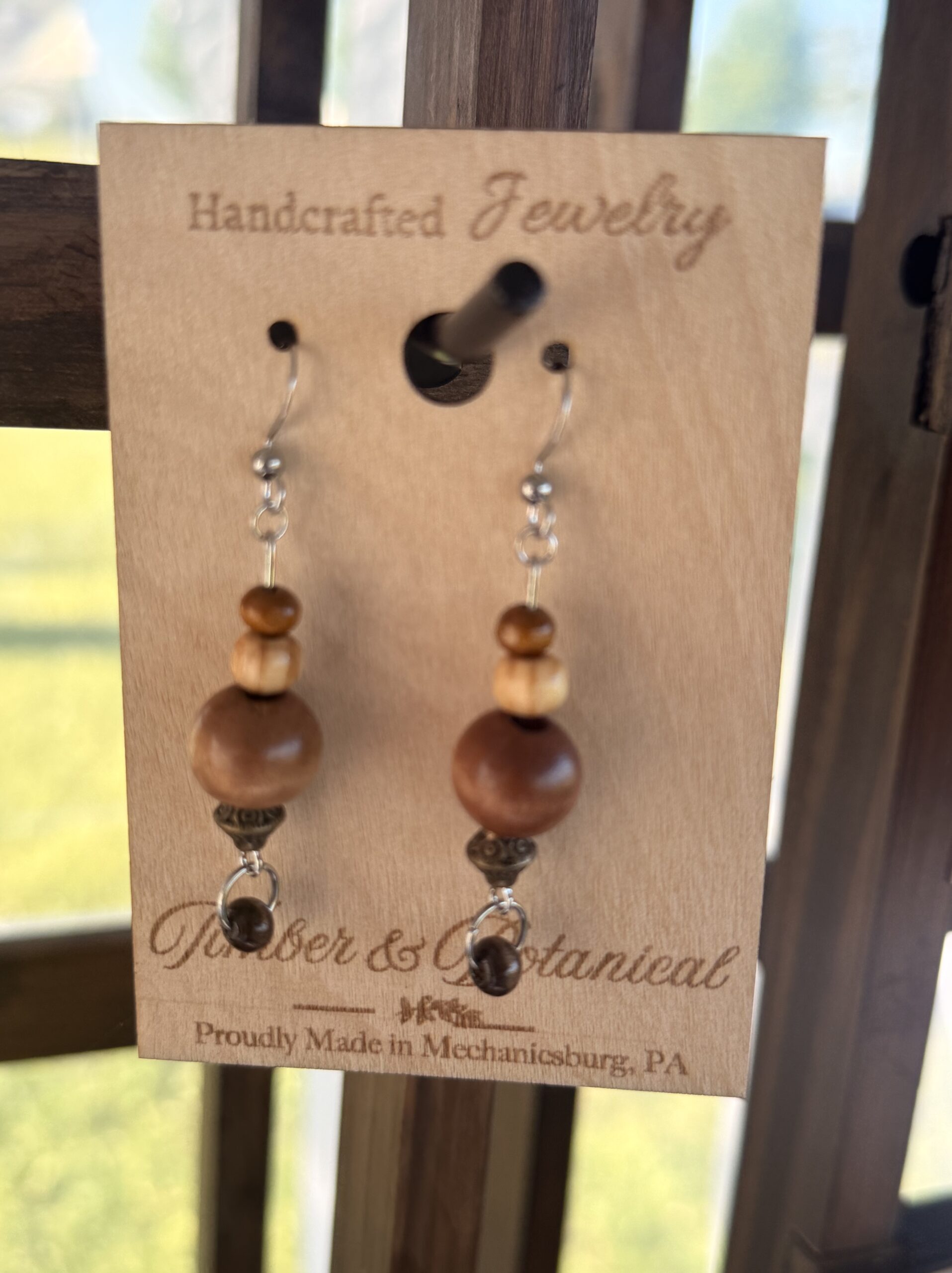 Earth Tone Beaded Earrings for Women | Handmade Neutral Dangle Earrings | Boho Stone Bead Jewelry | Lightweight Artisan Earrings - Image 2