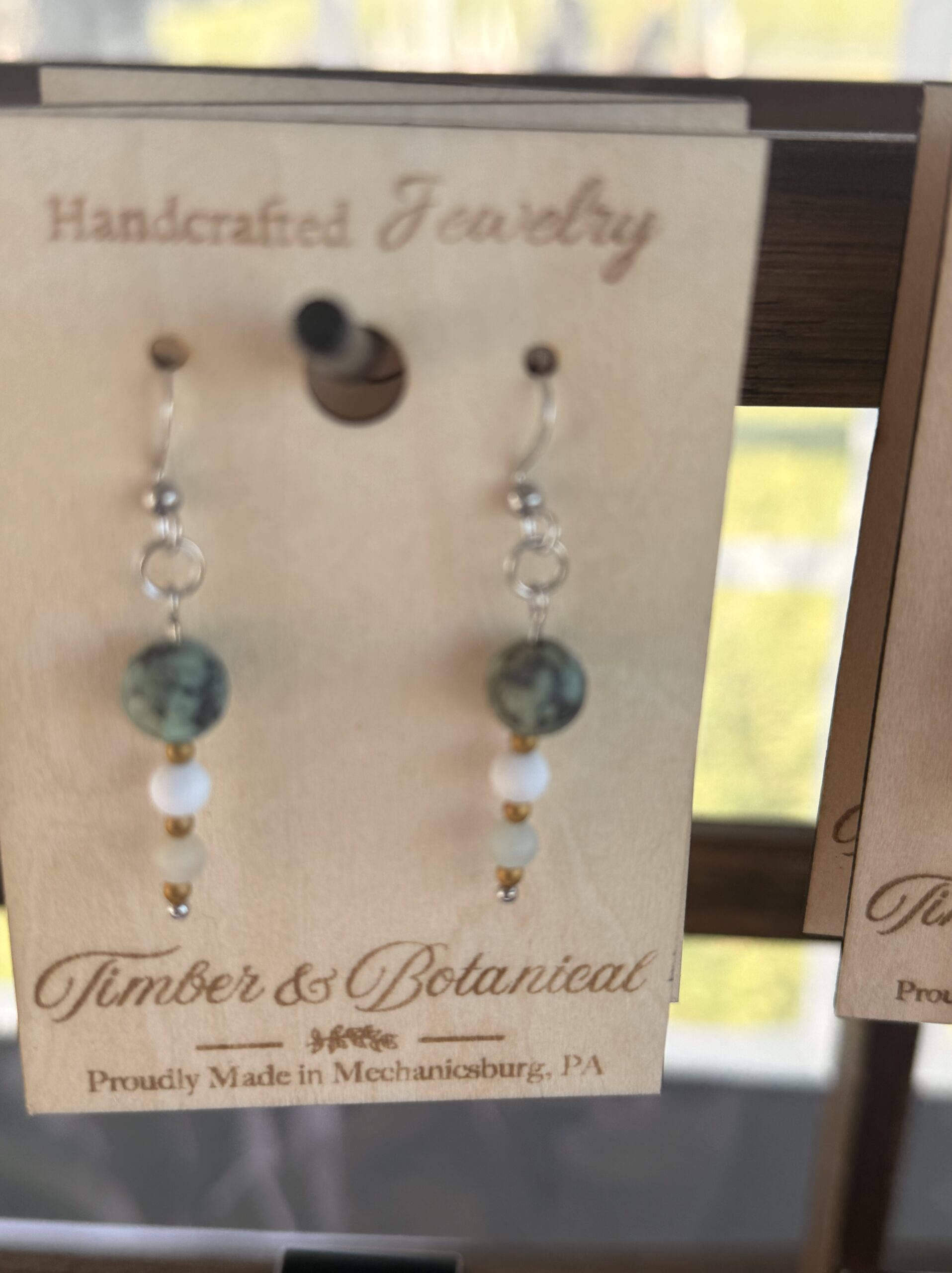 Earth Tone Beaded Earrings for Women | Handmade Neutral Dangle Earrings | Boho Stone Bead Jewelry | Lightweight Artisan Earrings - Image 3