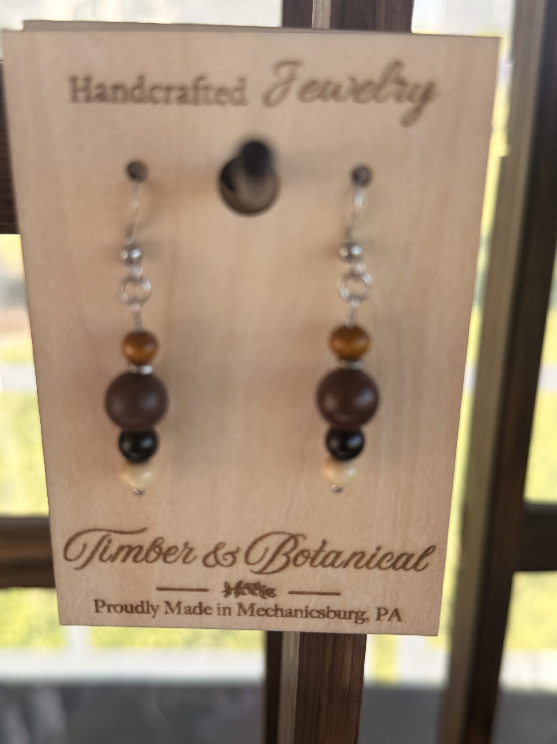 Earth Tone Beaded Earrings for Women | Handmade Neutral Dangle Earrings | Boho Stone Bead Jewelry | Lightweight Artisan Earrings - Image 4