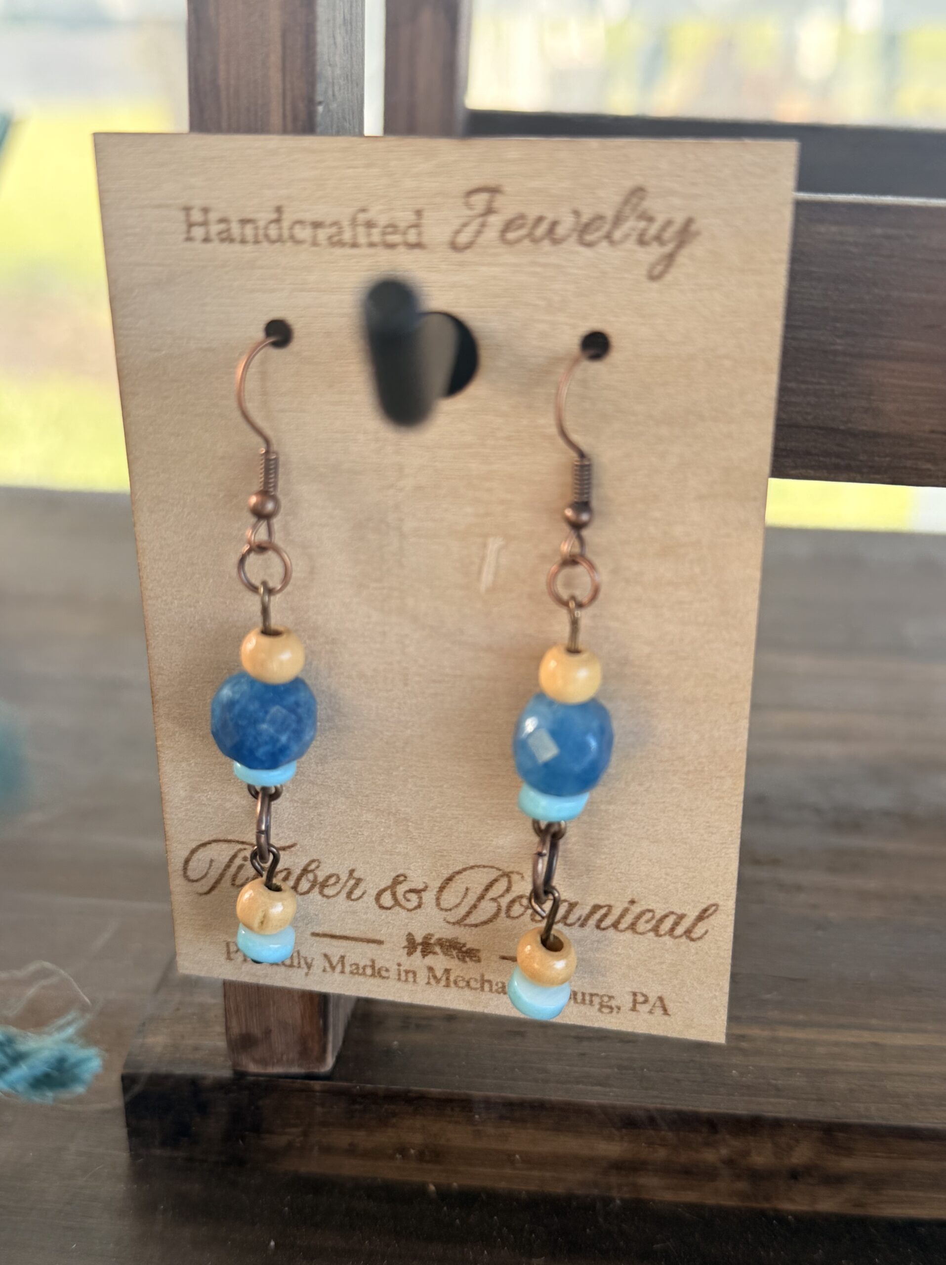 Earth Tone Beaded Earrings for Women | Handmade Neutral Dangle Earrings | Boho Stone Bead Jewelry | Lightweight Artisan Earrings - Image 5