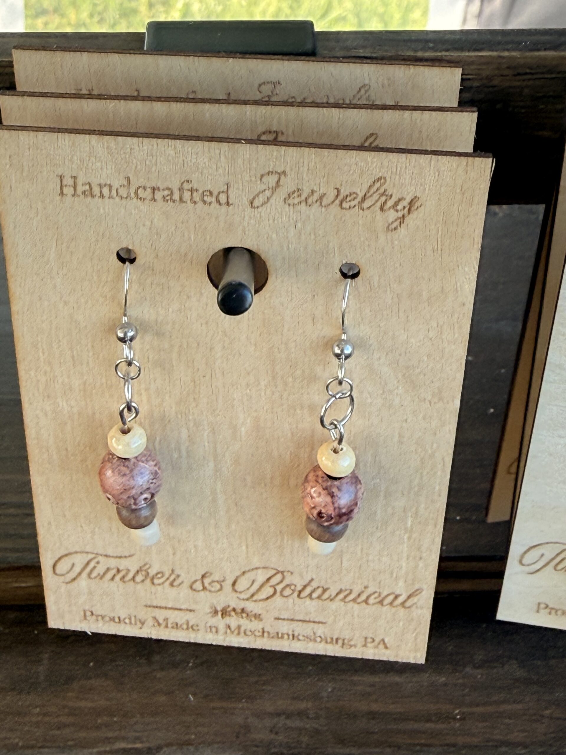 Earth Tone Beaded Earrings for Women | Handmade Neutral Dangle Earrings | Boho Stone Bead Jewelry | Lightweight Artisan Earrings - Image 6