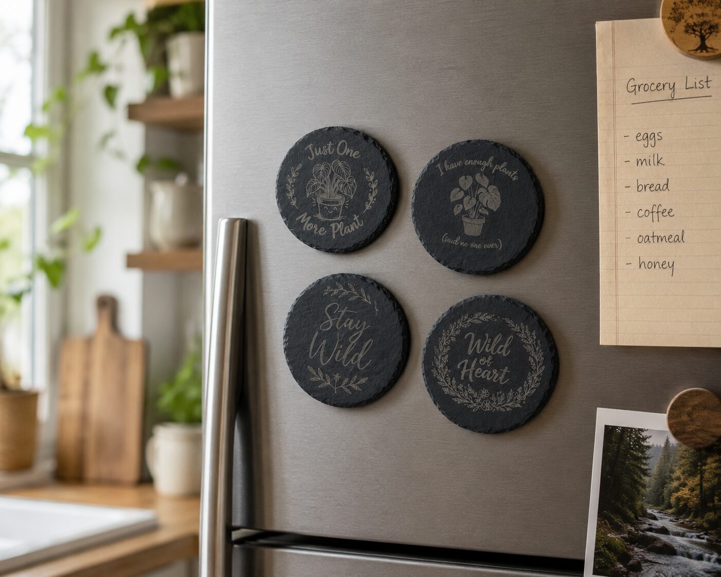 Botanical Slate Magnets – Funny Plant Lover Refrigerator Magnets - Image 2
