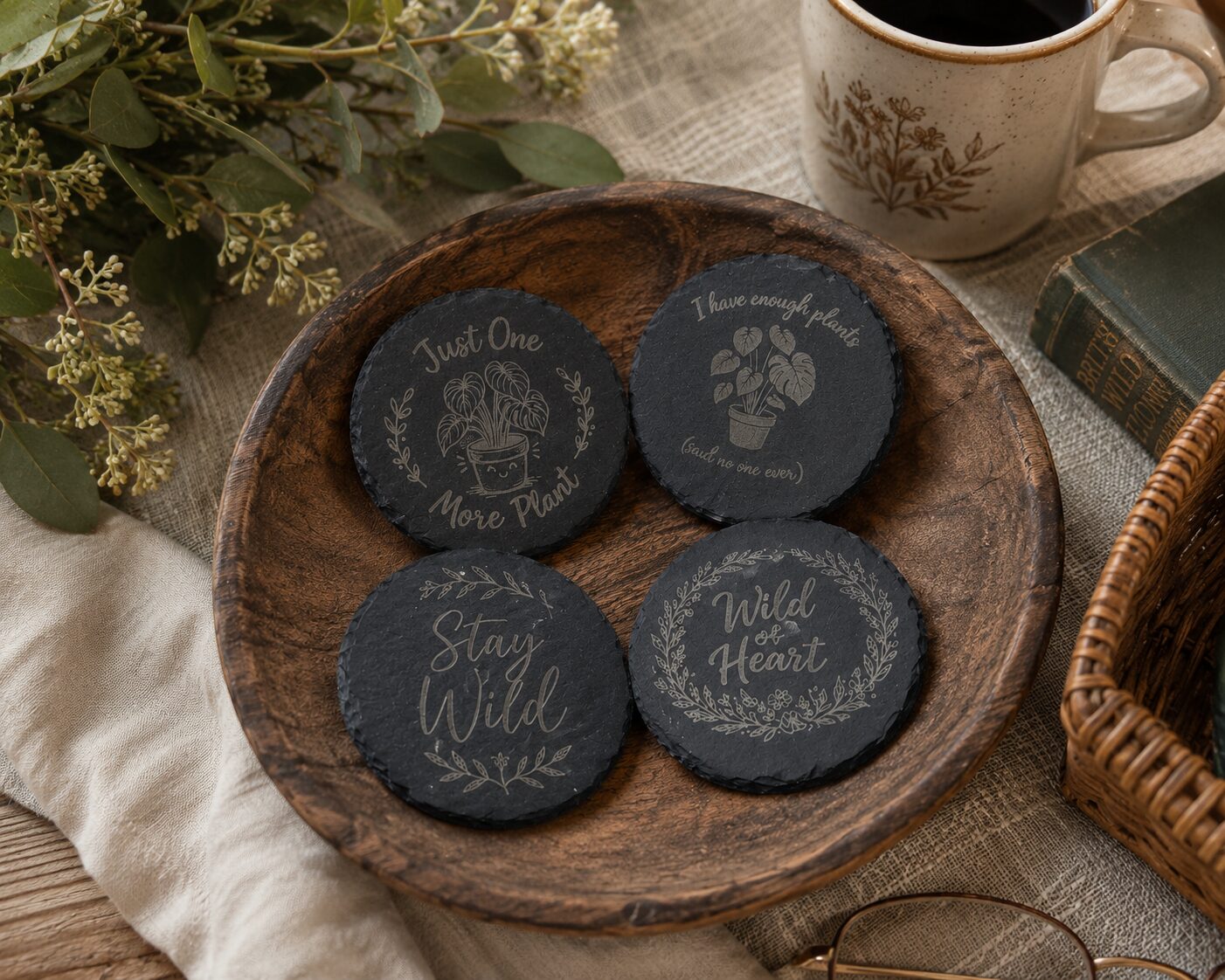 Botanical Slate Magnets – Funny Plant Lover Refrigerator Magnets